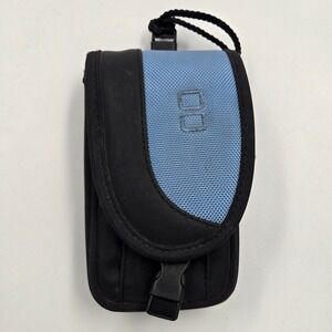 Nintendo DS Lite Travel Pouch Case Black Blue Nylon Buckle Carabiner Lanyard